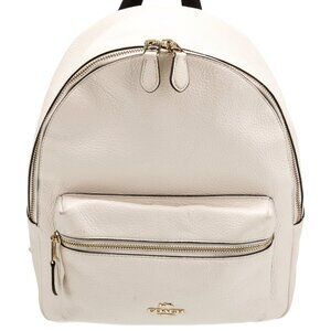 Coach Backpack Pebble White Beige Leather Bag (slightly used)